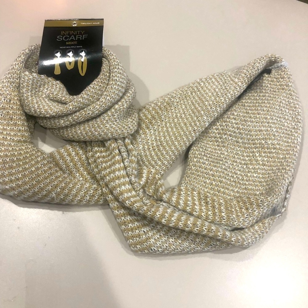 Infiniti Scarf - Ivory & Neutral Tan NWT!